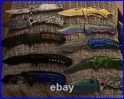 10 Piece Collector's Knife Lot With Storage Case