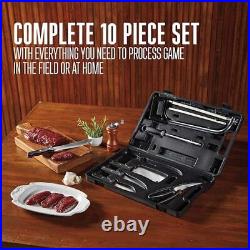 10-Piece Game Processing Knife Kit, 8 Butcher, 6 Cleaver, 5.3 Fillet, and