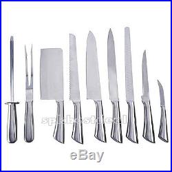 10 Piece Knife Stainless Steel Set Chef Kitchen Cutlery Knives Case Bag Storage