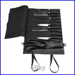 10 Pocket Chef Knife Bag Large Knife Roll Hard Leather Zipper Storage Case Gift
