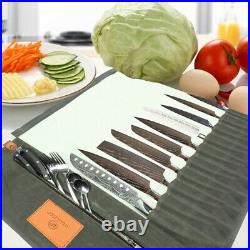 10 Slots Chef Knife Roll Bag Kitchen Knife Storage Case Portable US Stock