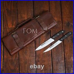 100% Real Leather Professional Chef Knife Roll Knives Storage Case Chef Gifts