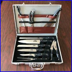 11 Piece Professional Chef's Knife Set with Portable Storage Case, Stainless Steel