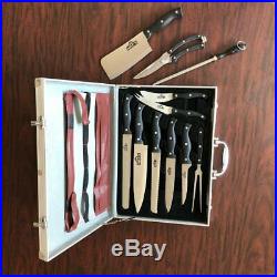 11 Piece Professional Chef's Knife Set with Portable Storage Case, Stainless Steel