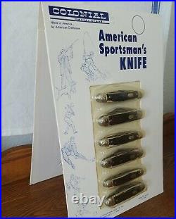 12 Pk Rare Vintage 1977 Colonial USA Sportsman's 2 Blade Folding Knife Store Dis