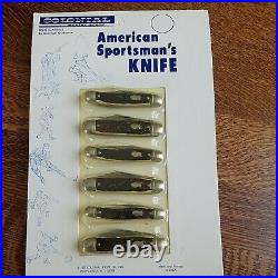 12 Pk Rare Vintage 1977 Colonial USA Sportsman's 2 Blade Folding Knife Store Dis