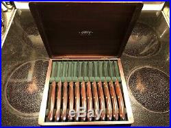 12 pc CUTCO 1059 STEAK KNIVES KNIFE IN STORAGE CASE. EXCELLENT CONDITION