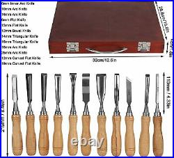 12PCS wood carving flea knife, ergonomic wood carving tool, with storage case