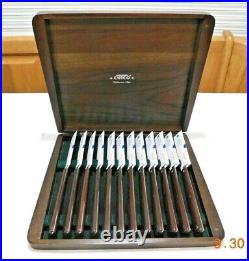 12x Cutco 47 Table Knives With Wood Storage Case Box Mint Condition