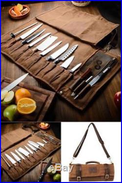 13 Pocket Chef Knife Case Roll Up Storage Bag Easily Carried By Shoulder Strap