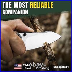 154CM Steel Bulldog Folding Knife Lightweight + Durable for Outdoor Adventures