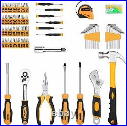 158 Pcs Hand Tool Kit Household Auto Mechanics Repair Kit w Toolbox Storage Case