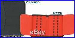 16 Folding Pocket Knife Roll Up Storage Display Case Collection Holder Black Red