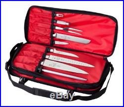 17-Pocket Knife Case Culinary Chef Knives Double-Zip Cutlery Bag Holder Storage