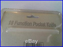18 Function red handled pocket knife with storage case sealed in package