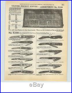 1927 PAPER AD 58 PG Ulster Store Display Case Showcase Pocket Knife Knives
