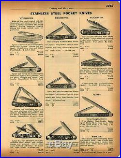 1934 ADVERT 12 PG Winchester Pocket Knife Knives Store Display Case Cabinet