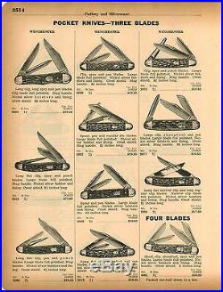 1934 ADVERT 12 PG Winchester Pocket Knife Knives Store Display Case Cabinet