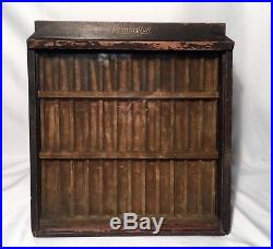 1940's Antique Remington Table Top Knife Display Case Storage Cabinet Wood/glass