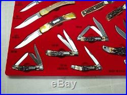 1980s Schrade Uncle Henry 14 Knifes Store Display Case RARE U. S. A