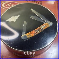 2002 CASE XX 6318, THE AUTUMN BONE STOCKMAN Pocket KNIFE, IN STORE PACKAGING