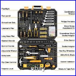 208 Pcs Hand Tool Sets Auto Repair Tool Kit with PlasticToolbox Storage Case