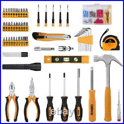 208 Piece General Household Hand Tool Set with Plastic Toolbox Storage Case