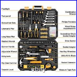 208 Piece Tool Set, General Household Hand Tool Kit, Plastic Toolbox Storage Case