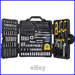210pc Mixed Tool Set Wrench Socket Drive Pliers Screw Driver Knife Storage Case