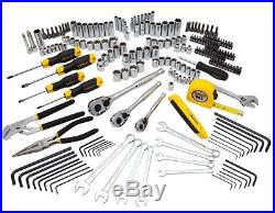210pc Mixed Tool Set Wrench Socket Drive Pliers Screw Driver Knife Storage Case