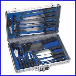 22 Piece Professional Chef's Cutlery Knife Knives & Gadget Set Hard Storage Case
