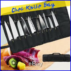 22 Pockets Chef Knife Bag Roll Bag Carry Case Foldable Portable Kitchen Storage