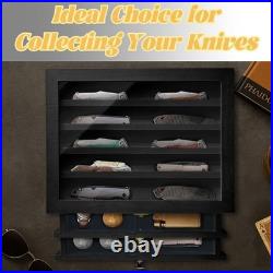3 Layer Wooden Pocket Knife Watch Sunglasses Display Case Drawers Gifts for Men