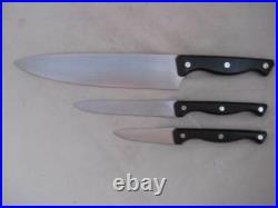3 Pampered Knives Chef 8, Utility 5, Paring 3& Self Sharpening Storage Case