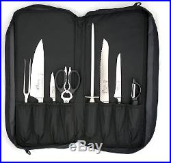 34-Pocket Chef's Satchel with Large Storage Pocket Black Knife Bag Case Carrying