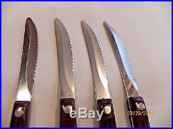 4 CUTCO #1059 Serrated Steak Knife Storage Case Set FACTORY SHARPENED