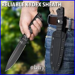 5.5 Survival Knife with Kydex Sheath 8Cr14Mov Blade for Outdoor Adventures