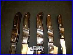 5 Piece Ekco Arrowhed EHP Knife Set with Storage Wood Case American USA, Vintage