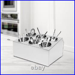 6/8 Hole Stainless Flatware Storage Case Spoon Cylinder Holder Knife Container