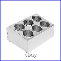 6/8 Hole Stainless Flatware Storage Case Spoon Cylinder Holder Knife Container