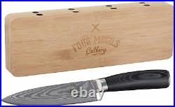 6 Chef Knife & Wooden Cutting Board/Storage Case Kitchen Set SMOKED Series 6
