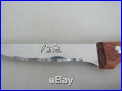 6 Piece Pradel Le Toucan Inox Steak Knives-Wood Handles & Wood Storage Case-New