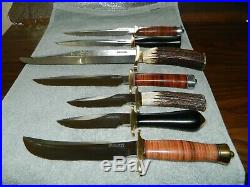 7 Randall Made Knives, all unused With zip storage cases