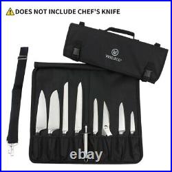 8 Slot Chef Knife Roll Bag Durable Kitchen Cooking Storage Case Adjustable Strap