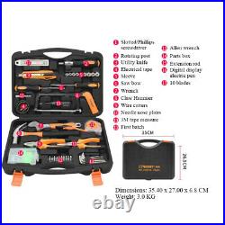 9 49 PCS Tool Set General Household Hand Kit Plastic Toolbox Storage Case