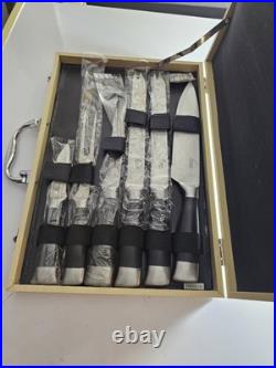 9-piece Chef's Knife Set In Wooden Storage Case. Variety Of Knives For
