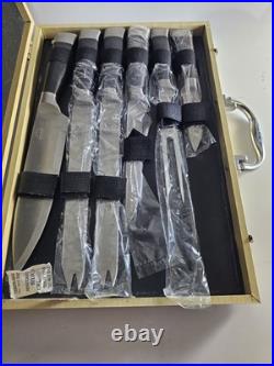 9-piece Chef's Knife Set In Wooden Storage Case. Variety Of Knives For