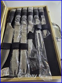 9-piece Chef's Knife Set In Wooden Storage Case. Variety Of Knives For