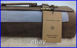 Aaron Leather Goods Leather Knife Roll Storage Case, Dirty Brown Leather- New