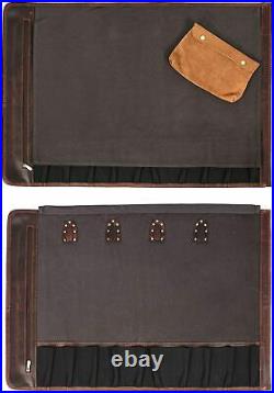 Aaron Reserve 10 Pockets Knife Case Roll Storage Bag Detachable Shoulder Strap